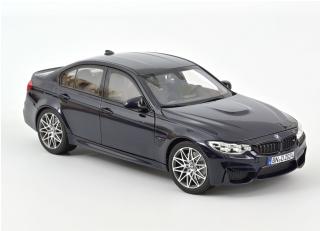 BMW M3 Competition 2017 - Blue metallic Norev 1:18 Metallmodell 4 Türen, Motorhaube und Kofferraum zu öffnen
