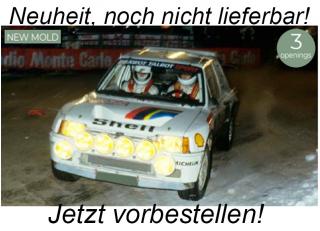 Peugeot 205 T16 1985 Monte-Carlo Rally #2 Ari Vatanen Norev 1:18 Metallmodell 2 Türen, Motorhaube und Kofferraum zu öffnen! <br> Liefertermin nicht bekannt (nicht vor 3. Quartal 2024)
