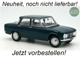Alfa Romeo Giulia ti 1964 Petrol Blue  Norev 1:18 Metallmodell (Türen/Hauben nicht zu öffnen!) <br> Lieferbar ab Mai 2024