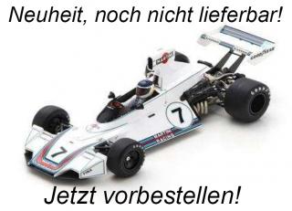 Brabham BT44B No.7 Winner German GP 1975 Carlos Reutemann Spark 1:18 mit Plexiglasvitrine (Türen, Motorhaube... nicht zu öffnen!) <br> Liefertermin nicht bekannt