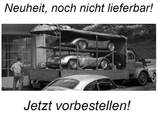Mercedes L3500 "Porsche Renndienst" mit Porsche 550 Silhouettes  Schuco Metallmodell 1:18 <br> Liefertermin nicht bekannt
