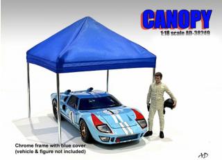Accessory - Canopy (Chrome frame Blue canopy cover) American Diorama 1:18 (Auto und Figuren nicht enthalten!)