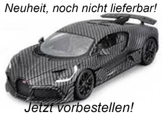 Bugatti Divo "Carbon-Version - 50 Jahre Bburago" Burago 1:18 Metallmodell<br> Liefertermin nicht bekannt (nicht vor August 2024)