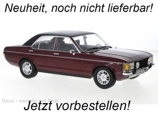 Ford Granada MK I, metallic-dunkelrot/matt-schwarz, 1975 MCG 1:18 Metallmodell, Türen und Hauben nicht zu öffnen <br> Liefertermin nicht bekannt