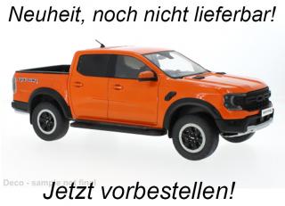 Ford Ranger Raptor, orange, 2023 MCG 1:18 Metallmodell, Türen und Hauben nicht zu öffnen <br> Liefertermin nicht bekannt