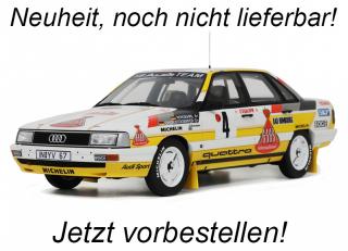 Audi 200 quattro Rally Monte Carlo 1987 Walter Röhrl / Christian Geistdörfer OttOmobile 1:18 Resinemodell (Türen, Motorhaube... nicht zu öffnen!) <br> Lieferbar ab April 2024