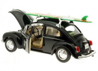 Volkswagen Beetle (Hard Top) mit Surfbrett  Welly 1:24
