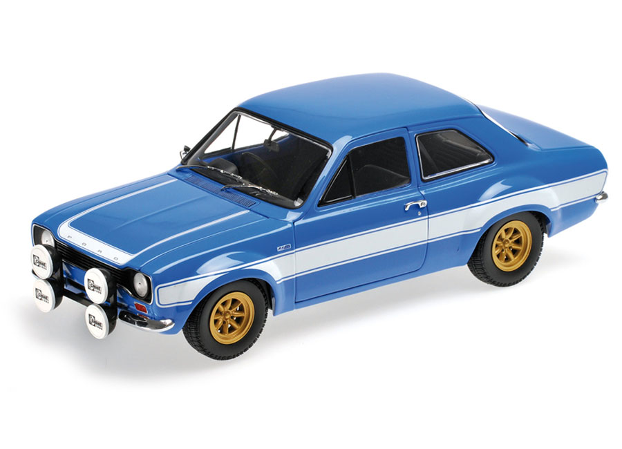 FORD ESCORT I RS1600 FAV - 1970 - BLUE W/WHITE STRIPES Minichamps 1:18