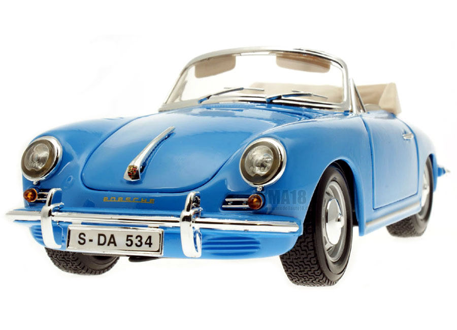 Porsche 356B Cabriolet 1961 hellblau Burago 1:18