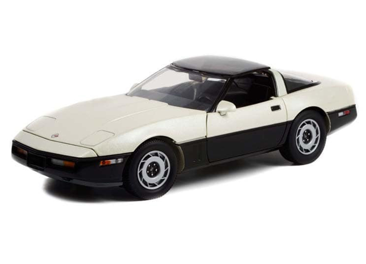 Chevrolet Corvette C4 1986  *Malcolm Konner Commemorative Edition*, Dual-Tone black and silver beige Greenlight 1:18