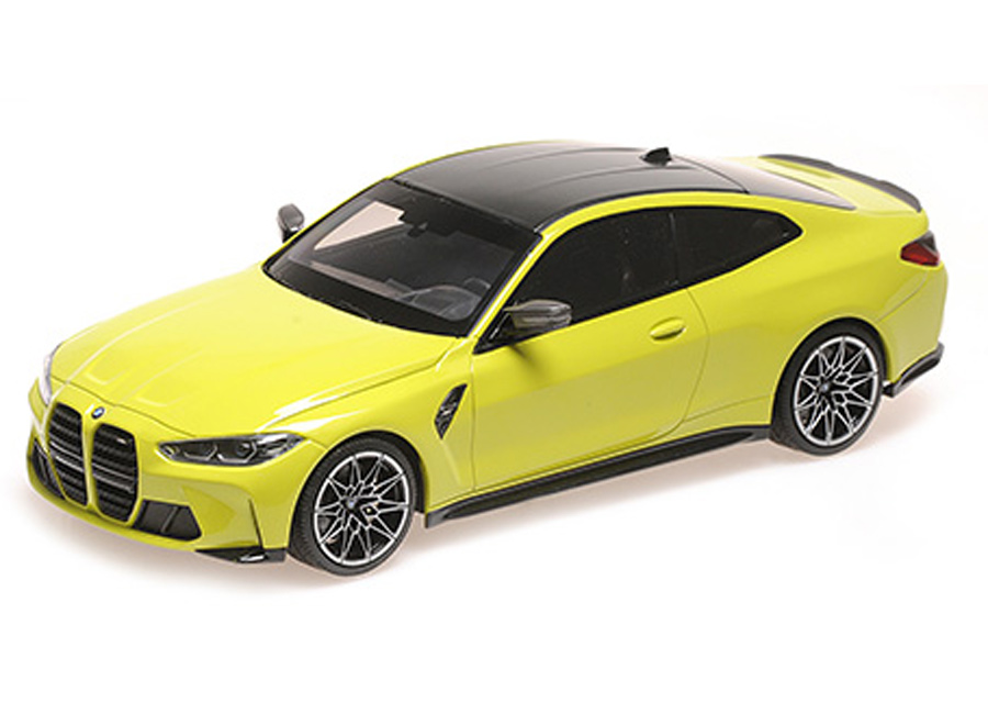 Modellauto BMW M4 - 2020 - YELLOW Minichamps 1:18 Metallmodell, Türen,  Motorhaube nicht zu öffnen bei