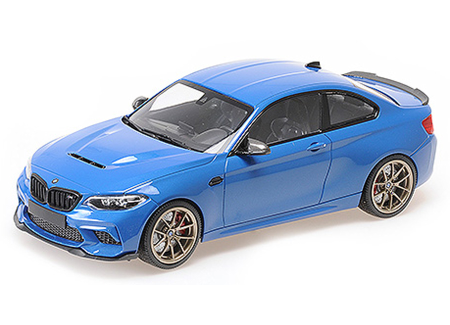 BMW M2 CS - 2020 - BLUE METALLIC W/GOLD WHEELS Minichamps 1:18 Metallmodell, Türen, Motorhaube... nicht zu öffnen