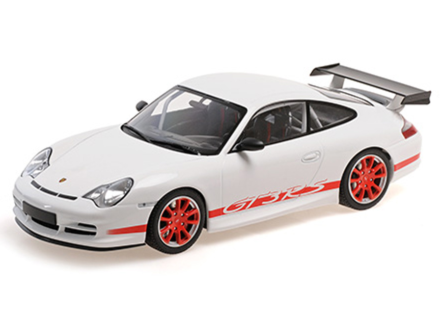 Modellauto PORSCHE 911 GT3 RS - 2002 - WHITE W/RED STRIPES