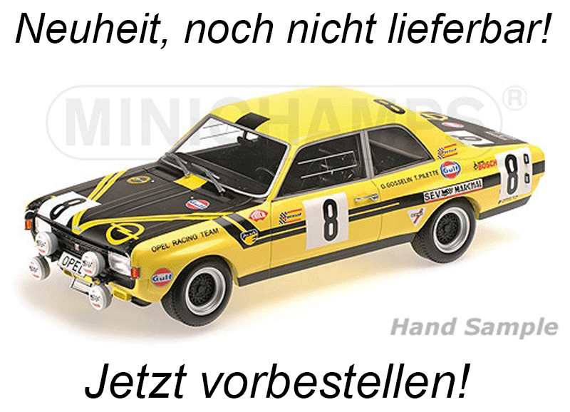 OPEL COMMODORE A STEINMETZ – PILETTE/GOSSELIN – 24H SPA 1970 1:18 Metallmodell mit Geschlossener Karosserie Liefertermin nicht bekannt!