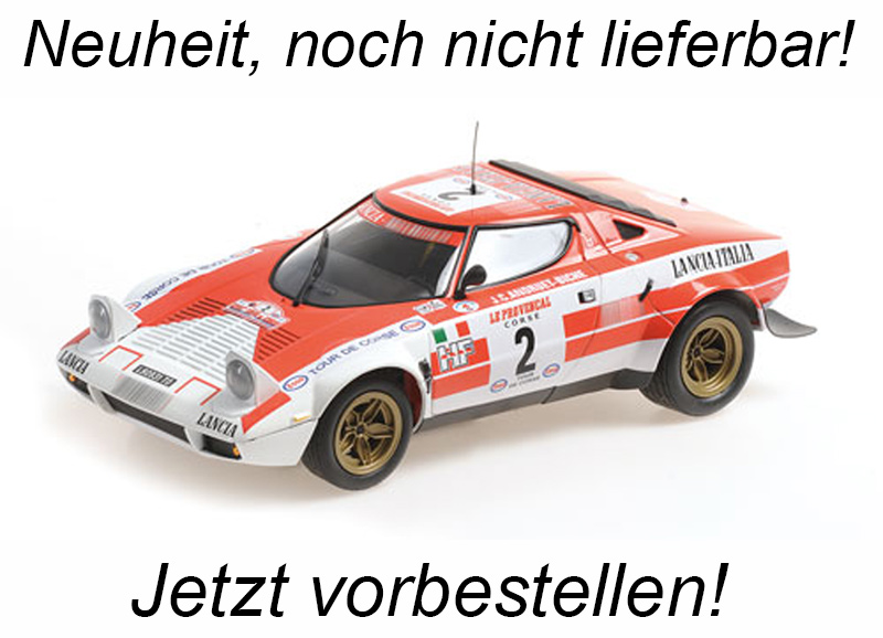 LANCIA STRATOS - JEAN-CLAUDE ANDRUET / "BICHE" - WINNERS TOUR DE CORSE 1974 Minichamps 1:18 Metallmodell, Türen, Motorhaube... nicht zu öffnen