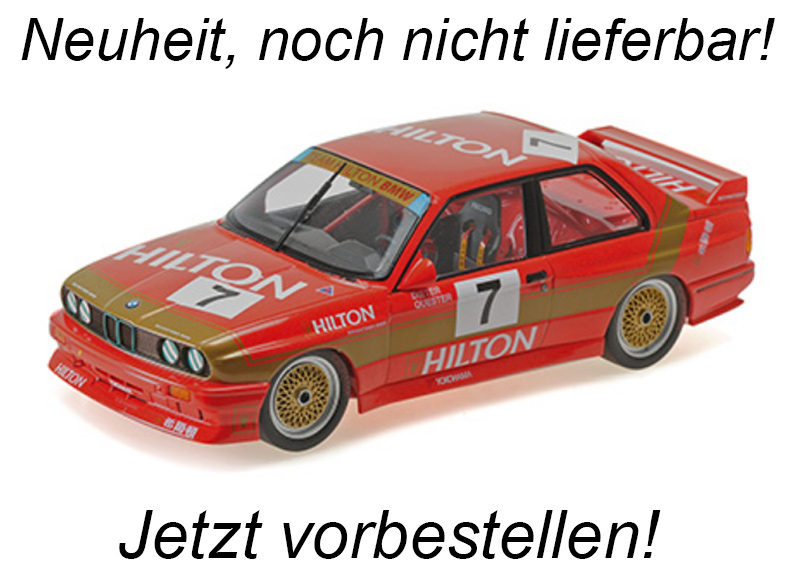 BMW M3 - SCHNITZER-BMW - DIETER QUESTER - 2ND MACAU GUIA RACE 1987 Minichamps 1:18 Metallmodell, Türen, Motorhaube... nicht zu öffnen
