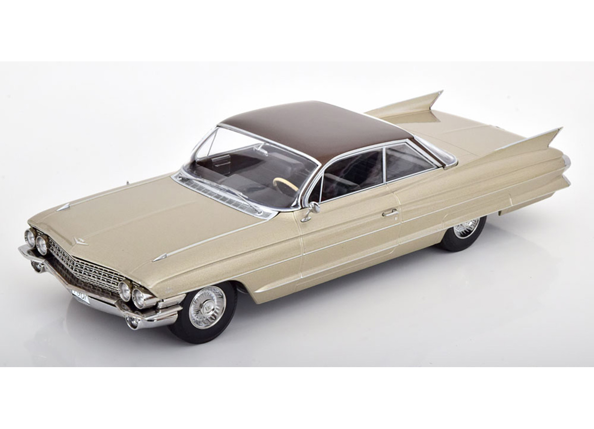 Cadillac Series 62 Coupe DeVille 1961 beige-metallic/brownmetallic KK-Scale 1:18 Metallmodell (Türen, Motorhaube... nicht zu öffnen!)