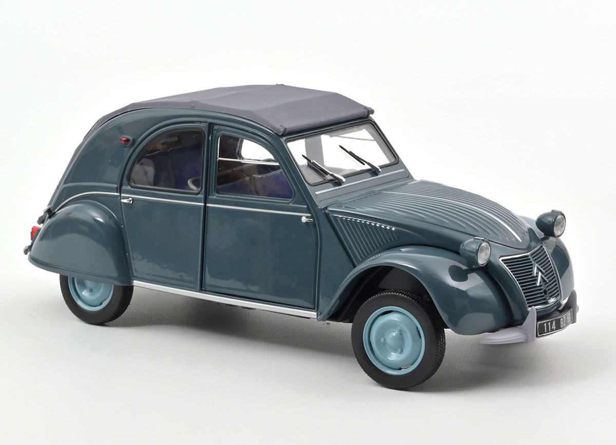 Citroën 2CV AZL 1959 - Glacier Blue Norev 1:18 Metallmodell Türen, Motorhaube und Kofferraum zu öffnen!