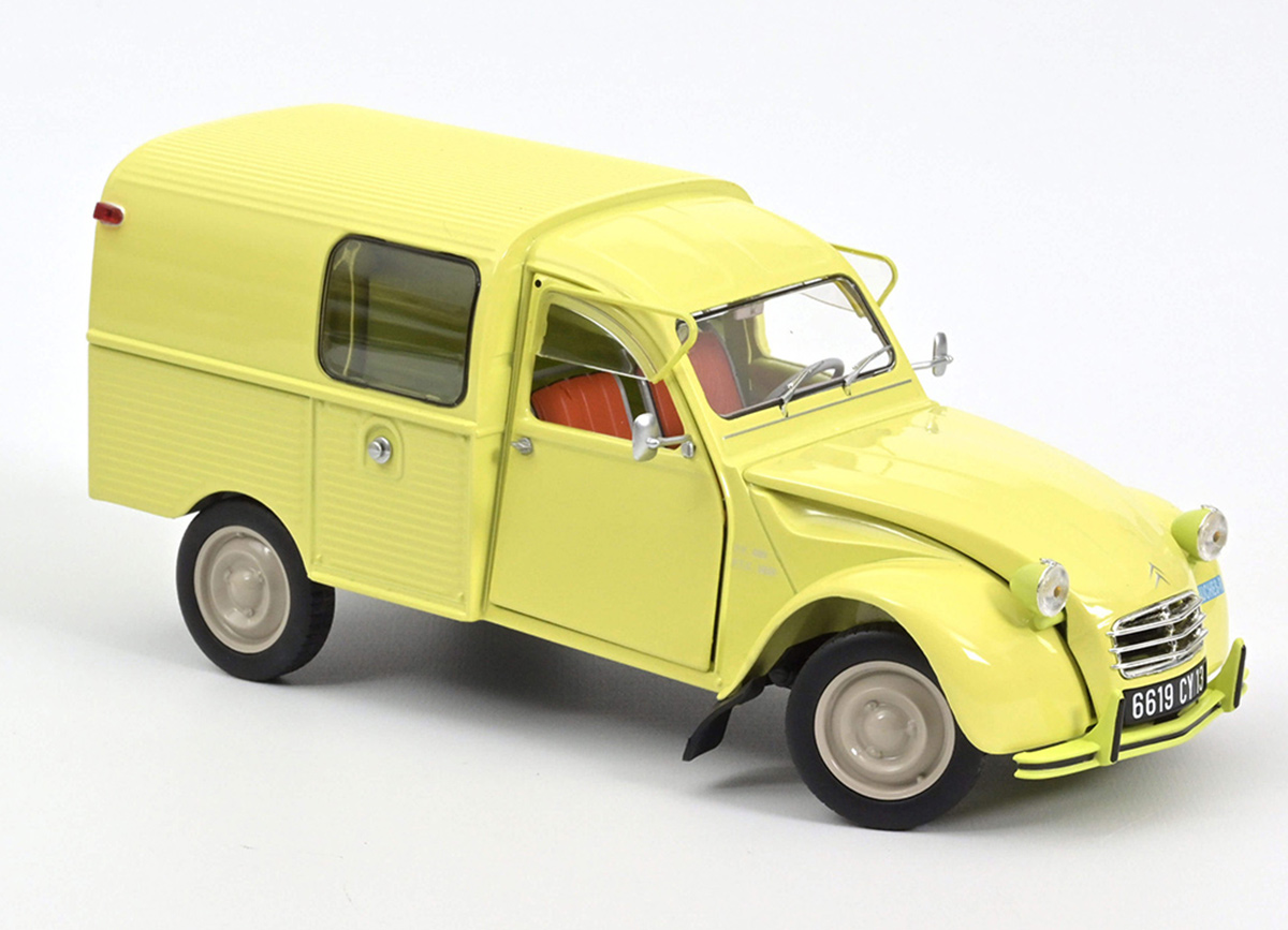 Citroën 2CV Fourgonnette AK350 1966 - Pastis Yellow  Norev 1:18 Metallmodell Türen, Motorhaube und Kofferraum zu öffnen!