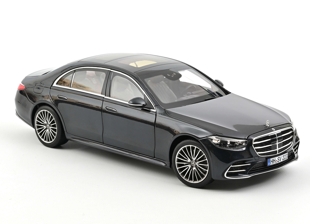 Modellauto Mercedes Benz S Class Amg Line 21 Anthracite Blue Metallic Norev 1 18 Metallmodell 4 Turen Motorhaube Und Kofferraum Zu Offnen Bei Modellauto18 De