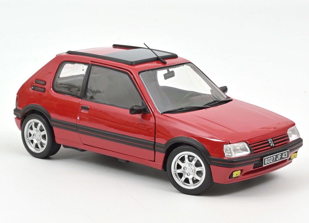 Peugeot 205 GTi 1.9 PTS Rims 1991 Red Norev 1:18 Metallmodell 2 Türen und Motorhaube zu öffnen!