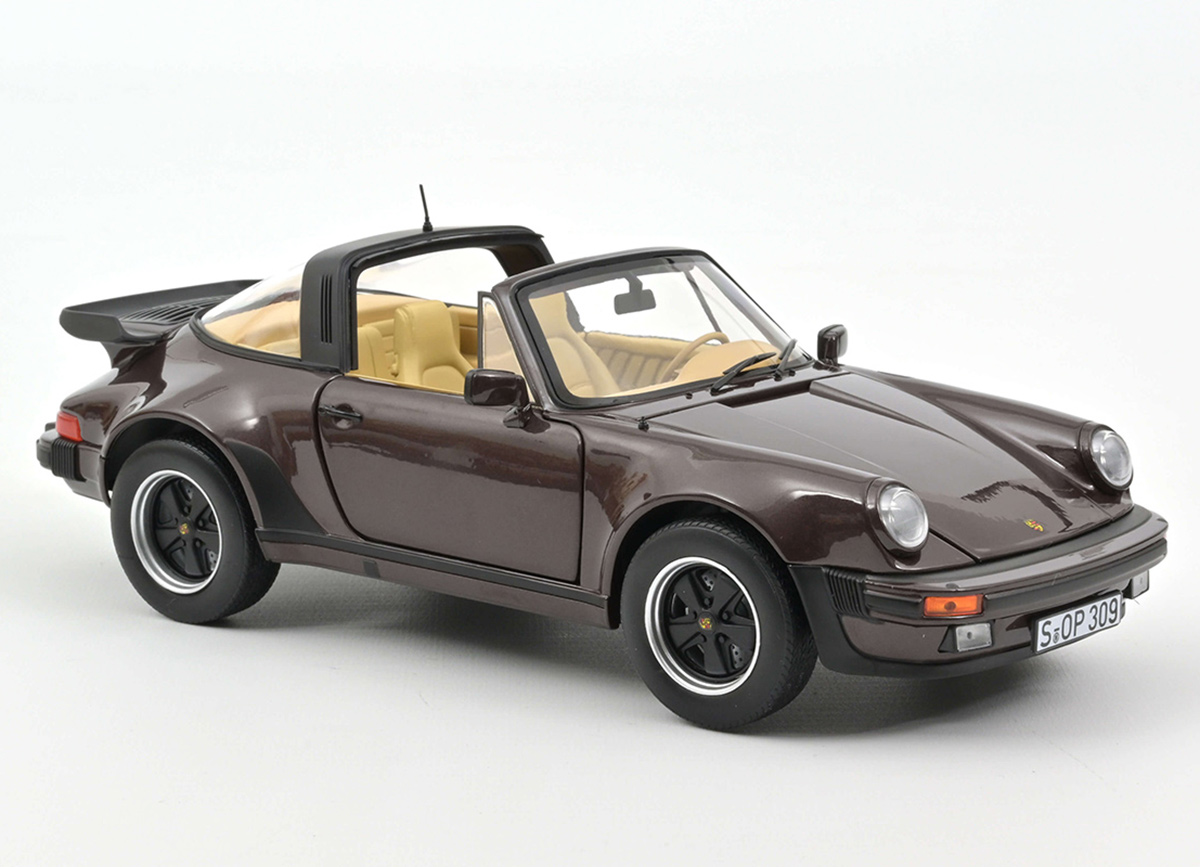 Porsche 911 Turbo Targa 1987 - Brown metallic Norev 1:18 Metallmodell 2 Türen, Motorhaube und Kofferraum zu öffnen!