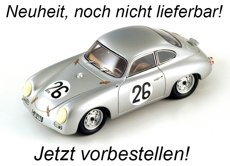 Porsche 356 No.26 24H Le Mans 1956 M. Nathan - H. Glöckler Spark 1:18 (Türen, Motorhaube... nicht zu öffnen!)  Liefertermin nicht bekannt (nicht vor September 2023)