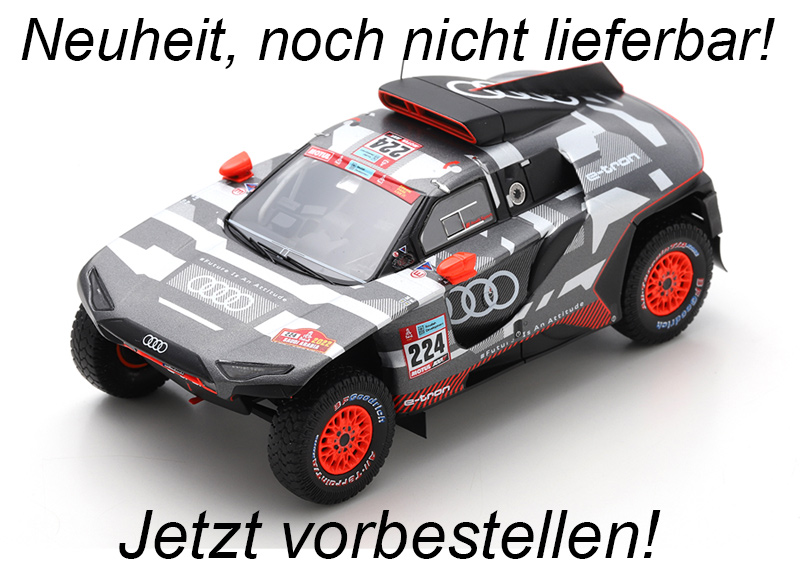 Audi RS Q e-tron No.224 Dakar 2022 M. Ekström - E. Bergkvist Spark 1:18 mit Plexiglasvitrine (Türen, Motorhaube... nicht zu öffnen!)