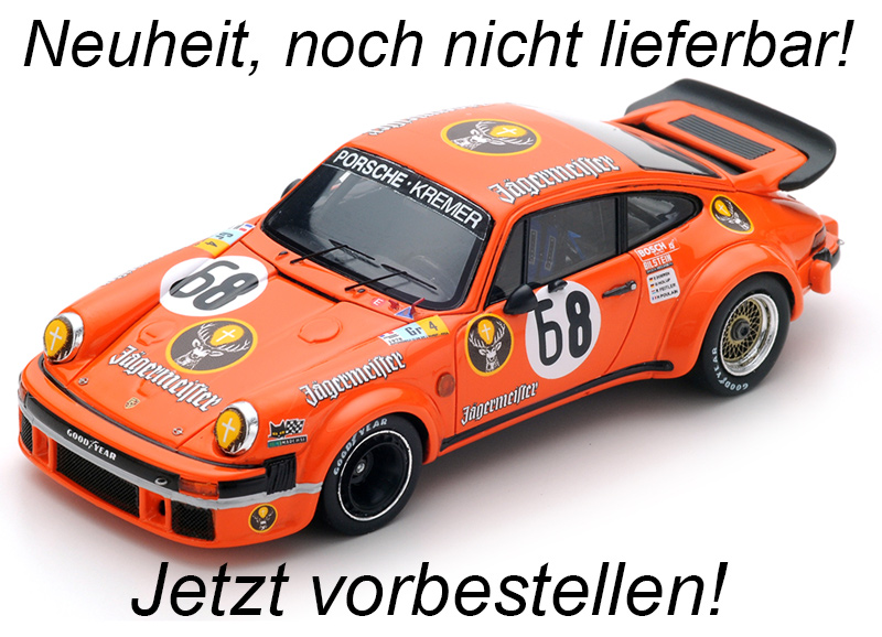 Porsche 934 No.68 24H Le Mans 1978 H. Poulain - R. Feitler - G. Holup - E. Dören Spark 1:18 mit Plexiglasvitrine (Türen, Motorhaube... nicht zu öffnen!) Availability unknown (not before Q4 2023)