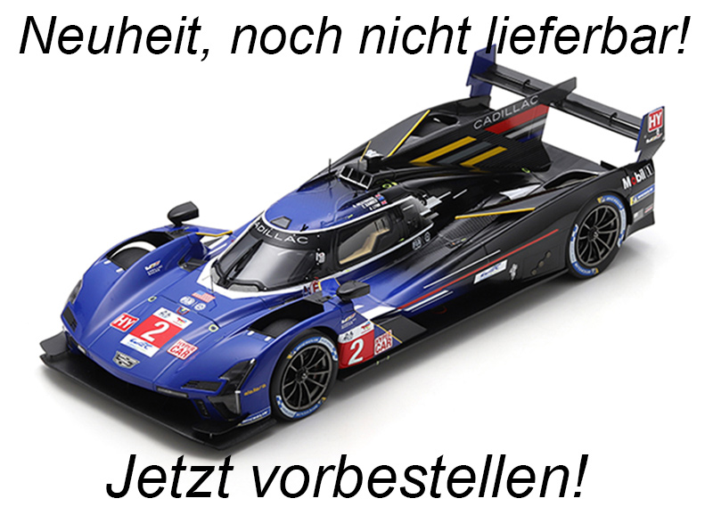 Cadillac V-Series.R No.2 CADILLAC RACING 3rd 24H Le Mans 2023 E. Bamber - A. Lynn - R. Westbrook Spark 1:18 mit Plexiglasvitrine (Türen, Motorhaube... nicht zu öffnen!)  Lieferbar ab Juni 2024