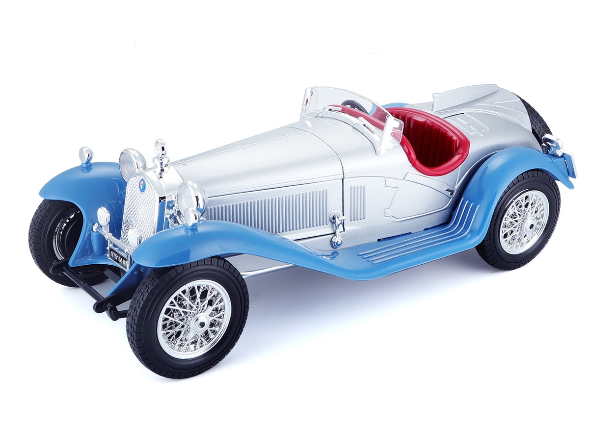 Alfa Romeo 8C 2300 Spider Touring silber-blau Burago 1:18