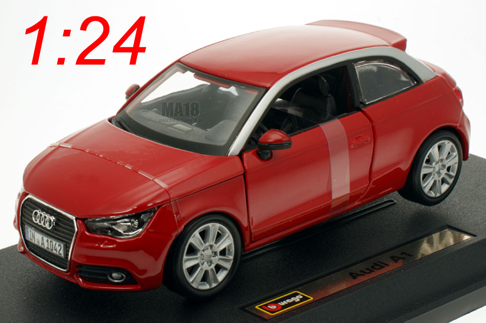 Voiture miniature Audi A1 rot Burago 1:24 sur