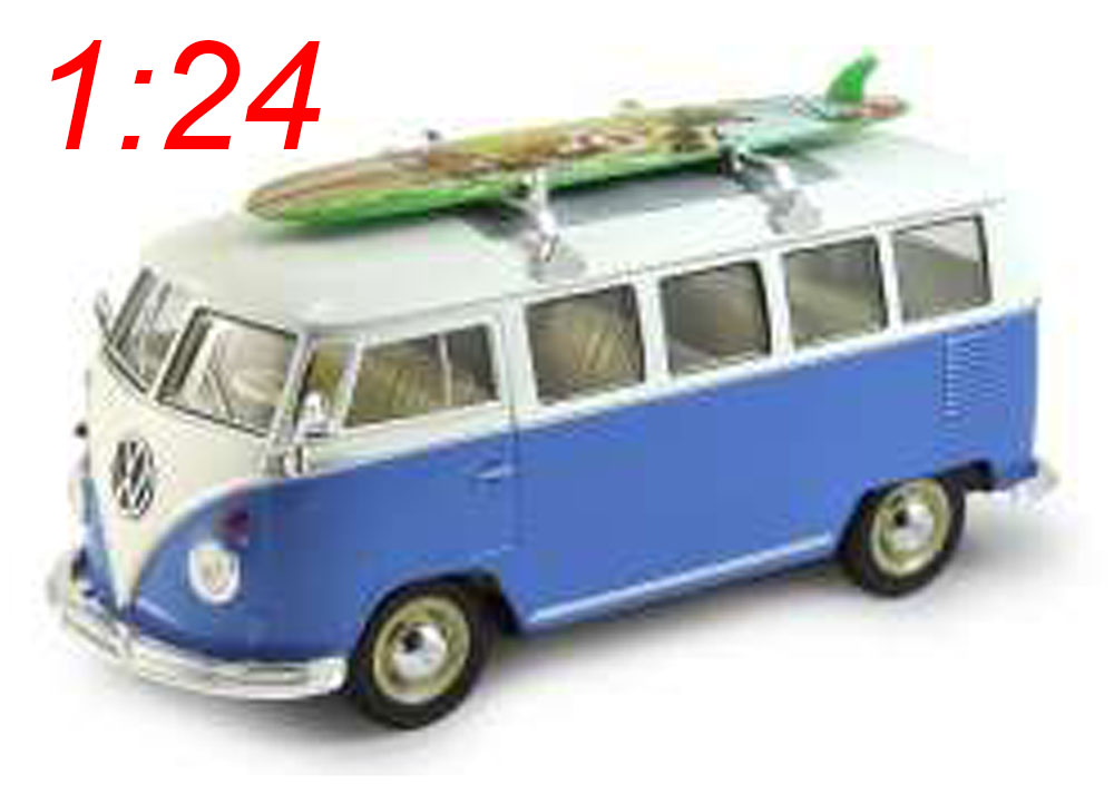 Welly Modellauto VW Classical Bus T1 1962 blau weiß Modellauto 1