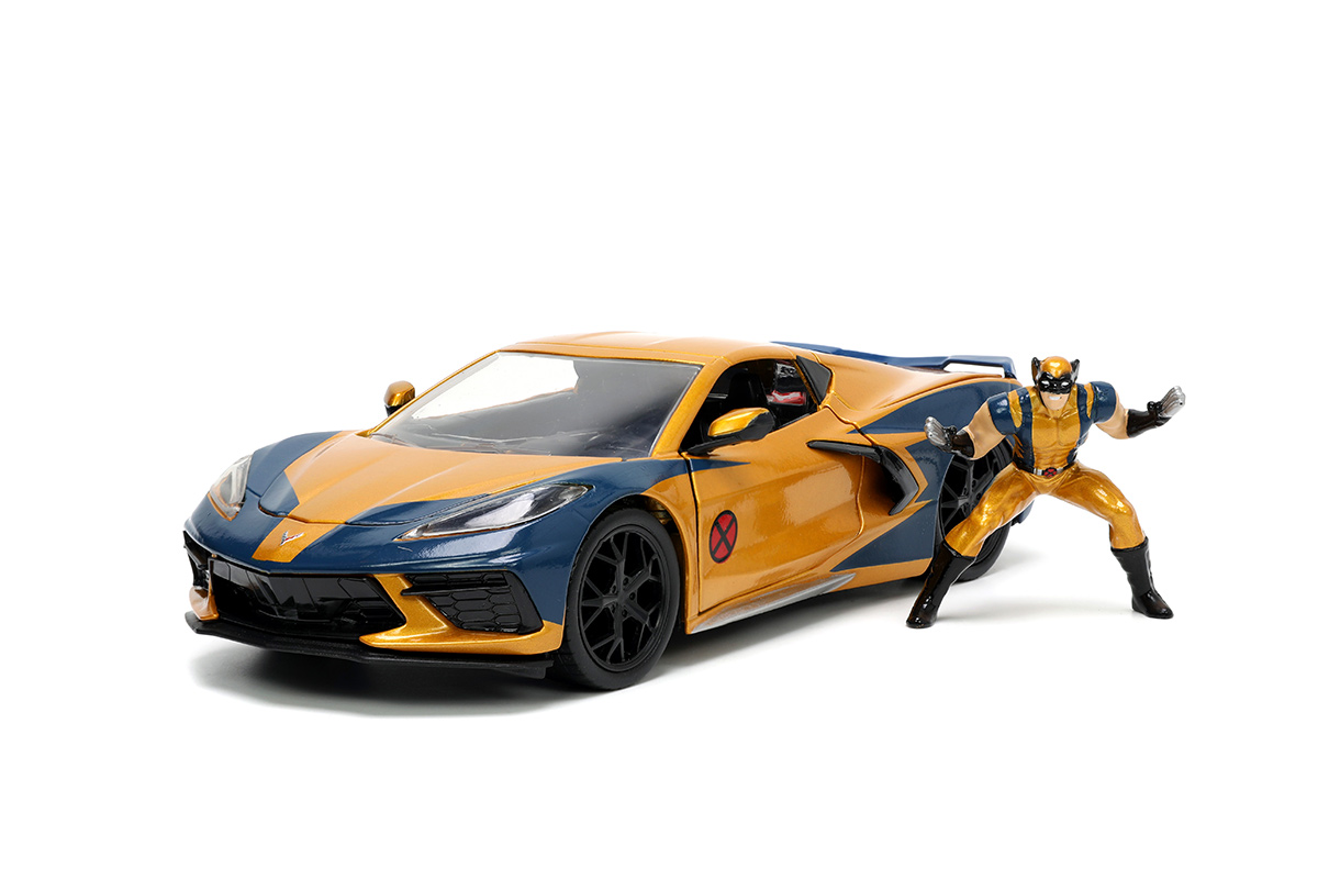 Chevrolet Corvette Stingray 2020 & Wolverine X-Men Figur Jada 1:24