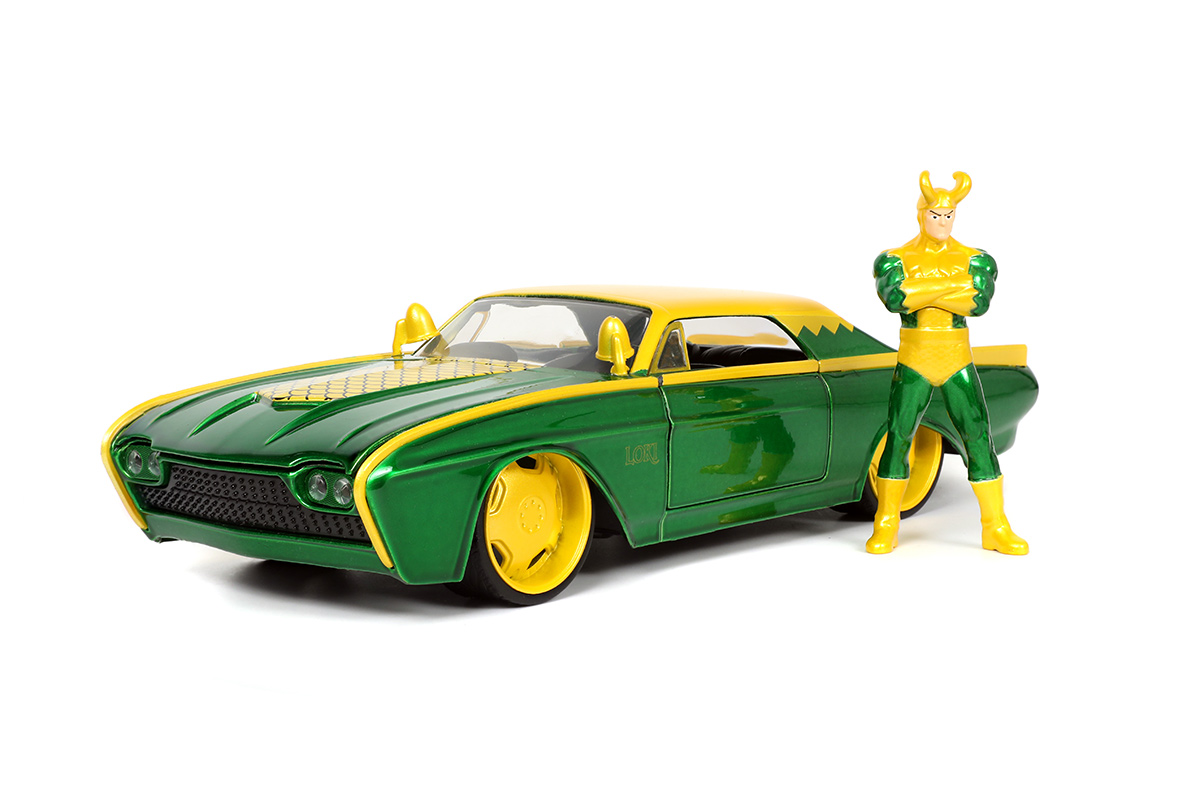 Ford Thunderbird 1963 mit Figur Loki Marvel Jada 1:24 Hollywood Rides