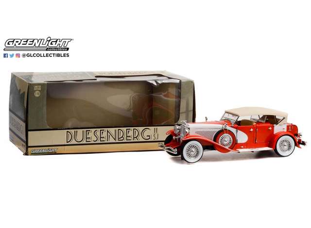Duesenberg II SJ, red and white (top-Up)  Greenlight 1:18