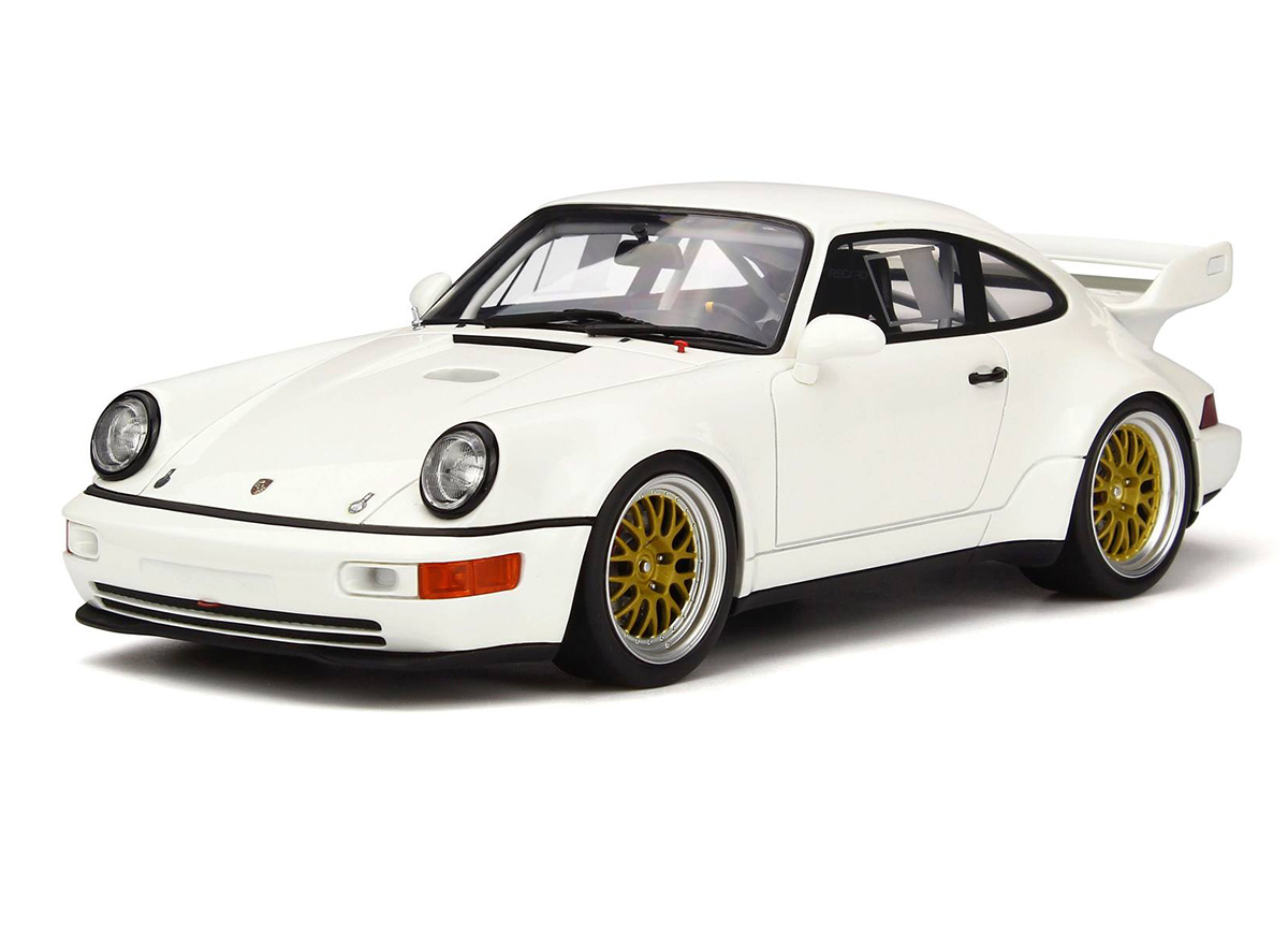 Porsche 911 964 RSR GRAND PRIX WHITE 1993 GT Spirit 1:18 Resinemodell (Türen, Motorhaube... nicht zu öffnen!)