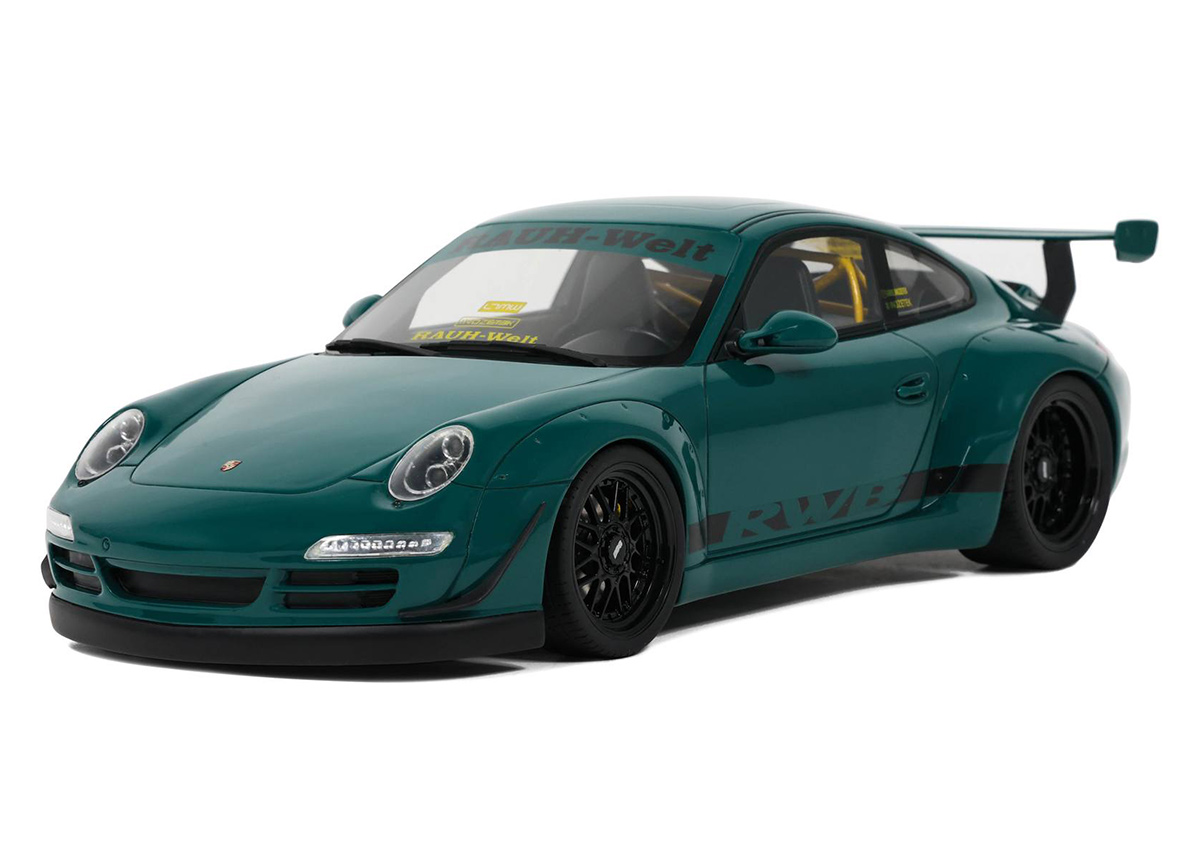 Porsche 911 RWB Syunkashuto 2021 GREEN HELL GT Spirit 1:18 Resinemodell (Türen, Motorhaube... nicht zu öffnen!)