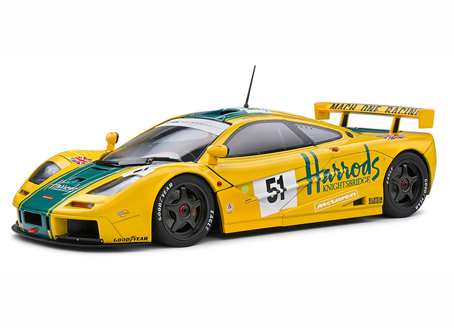 MC LAREN F1 GTR SHORT TAIL, 24H LE MANS 1995 Harrods Mach One Racing #51 Andy Wallace/ Derek Bell/ Justin Bell 1804105 Solido 1:18 Metallmodell