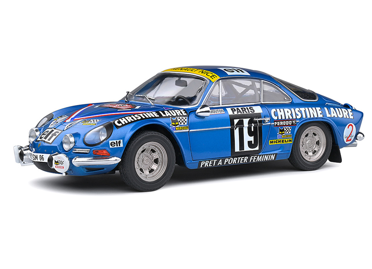 ALPINE A110 1600S, RALLYE monte carlo 1976, M.MOUTON/F.CO NCO NI, #19 Solido 1:18 Metallmodell