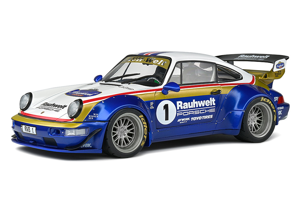 Porsche RAUHWELT 2022 RWB 964 - Rally Blue #1 S1807505 Solido 1:18 Metallmodell