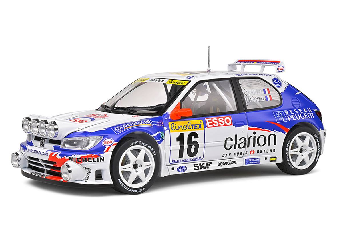Peugeot 306 Maxi 1992 Monte Carlo Rally Night Stage Version G.Panizzi H.Panizzi S1808303 Solido 1:18 Metallmodell
