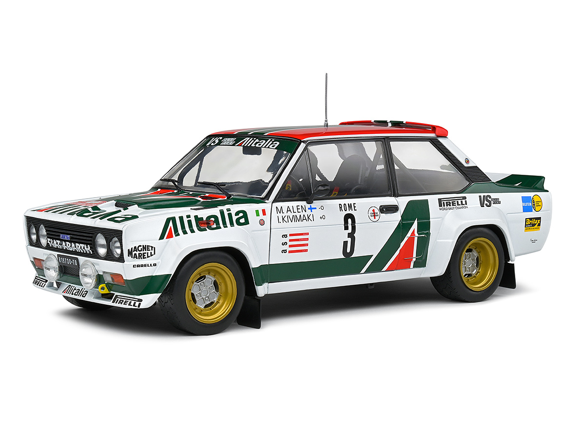 Fiat 131 Abarth #3 Rallye Monte Carlo 1979, weiß, Fahrer: Alen/Kivimäki, S1806005 Solido 1:18 Metallmodell