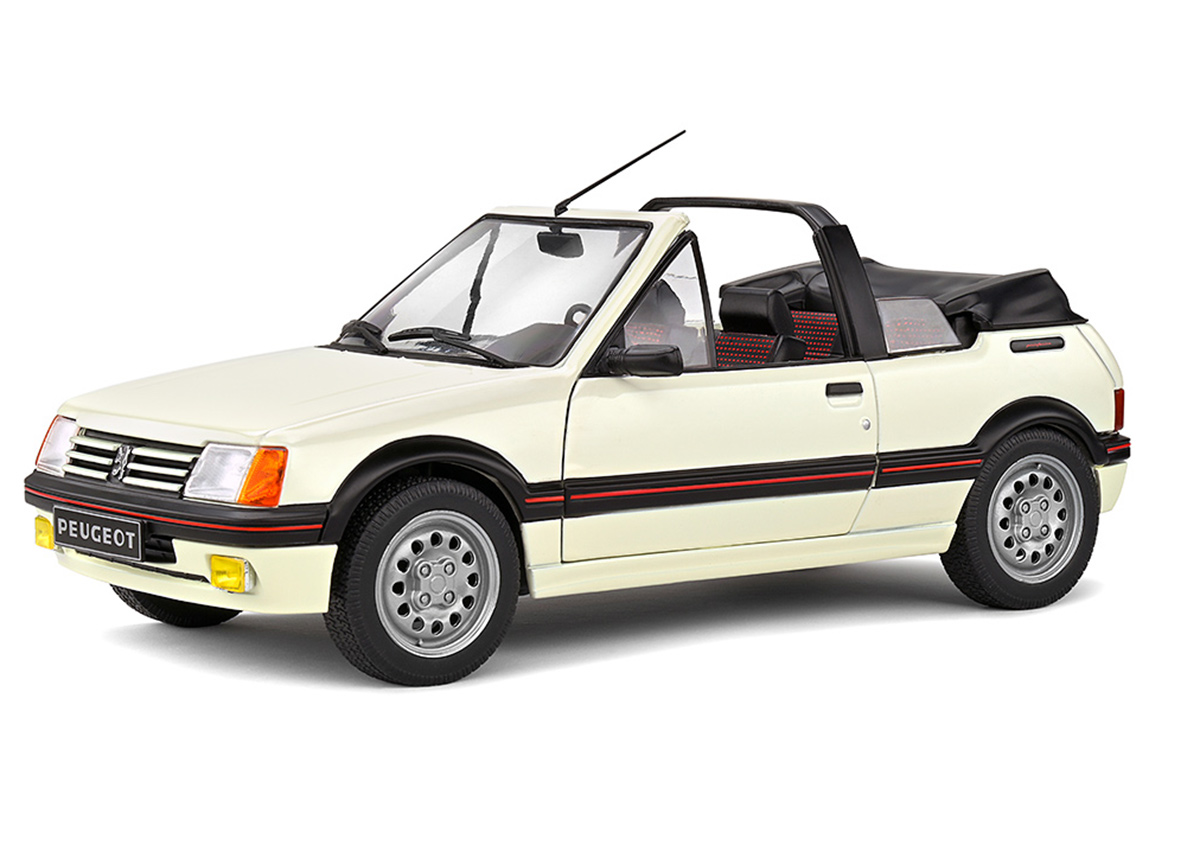 Angebot der Woche:<br>Peugeot 205 Cabrio CTI MK1 1989 weiß Solido 1:18 Metallmodell<br>Gültig bis 21.04.2023 oder solange Vorrat reicht!