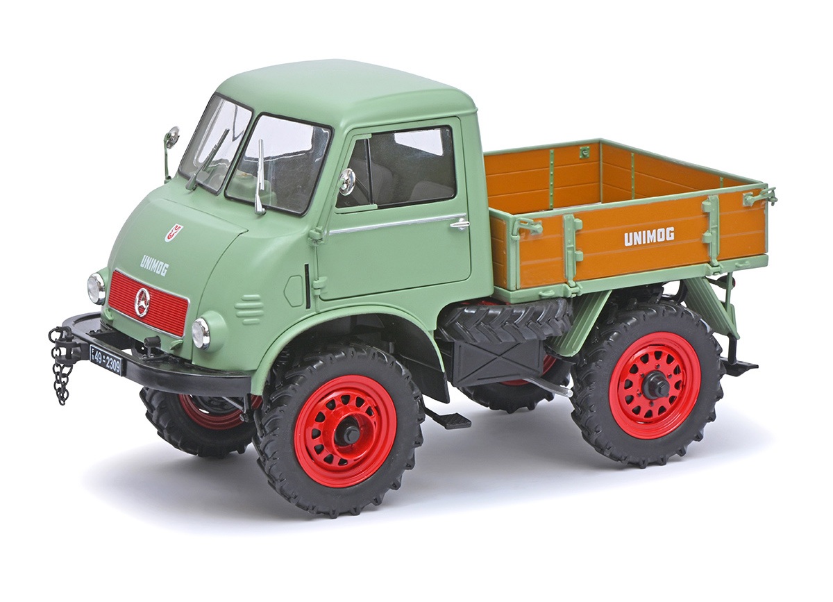 Mercedes-Benz Unimog 401 mit Westfalia Kabine Schuco Metallmodell 1:18