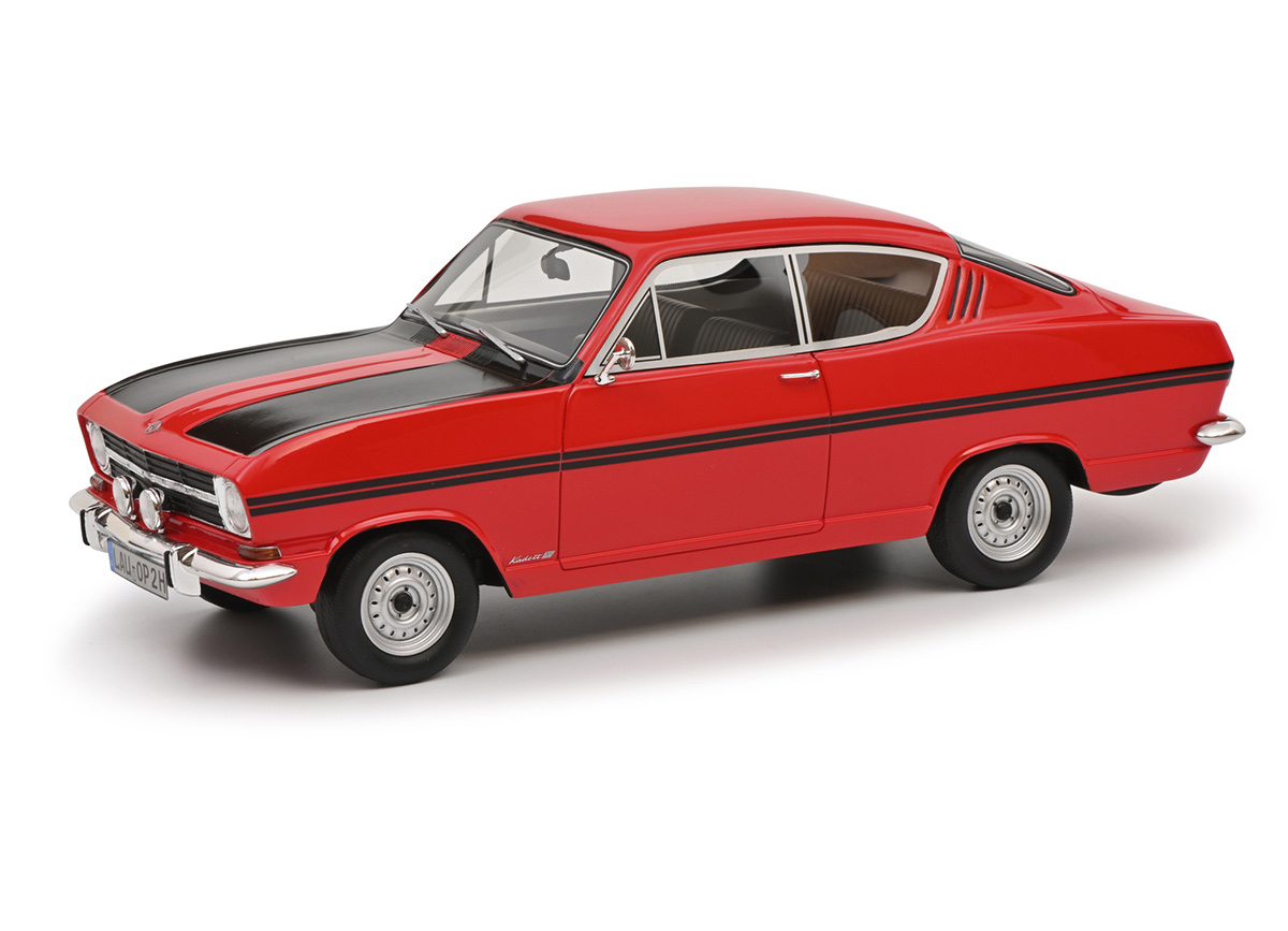 Opel Kadett Rallye Coupé, rot Schuco ProR.18 Resinemodell 1:18 (Türen, Motorhaube... nicht zu öffnen!)