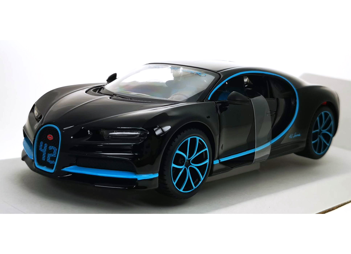 Modelcar Bugatti Chiron schwarz/blau 