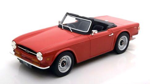 Mangelhaftes Modell: Triumph TR6 - rot LS Collectibles 1:18 Resinemodell (Türen, Motorhaube... nicht zu öffnen!) Fensterrahmen gebrochen + andere Teile abgebrochen