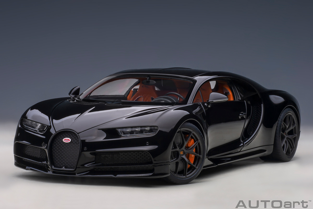 Bugatti Chiron Sport 2019 (Nocturne black/carbon) (composite model/full openings + workable rear spoiler) AUTOart 1:18