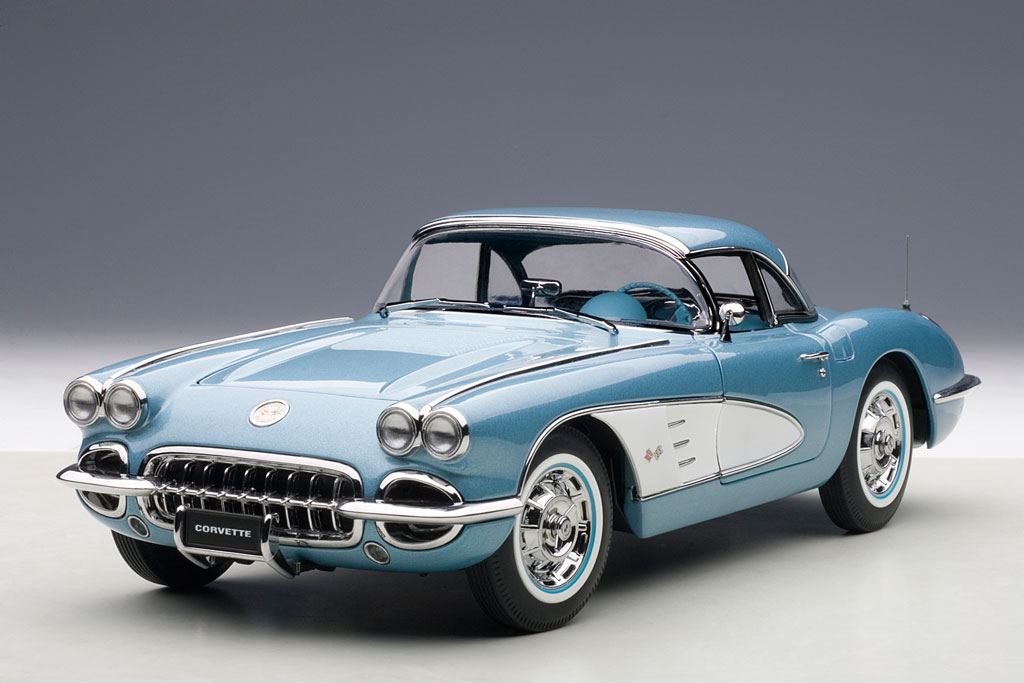 CHEVROLET CORVETTE 1958 (SILVER BLUE) AUTOart 1:18